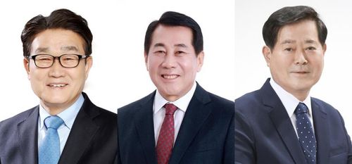 경남 양산시장 후보 3인왼쪽부터 김일권 민주당 후보, 나동연 국민의힘 후보, 전원학 무소속 후보. [선관위 제공. 재판매 및 DB 금지]