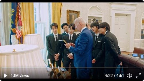 바이든 미국 대통령과 BTS[바이든 대통령 트위터 캡처. 재판매 및 DB 금지]