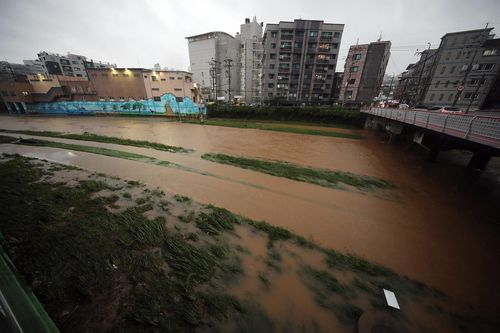 집중호우로 범람한 광명시 목감천의 모습[경기도 사진 자료. 재판매 및 DB 금지]
