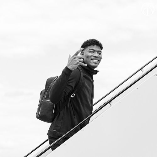 일본 시범 경기를 위해 비행기에 오르는 워싱턴 하치무라[워싱턴 구단 소셜 미디어 사진. 재판매 및 DB 금지]