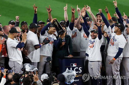 휴스턴 2년 연속 아메리칸리그 제패 세리머니 [게티이미지/AFP=연합뉴스 자료사진]