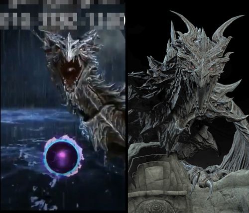 리소스 도용의 실태게임위 심의를 통과한 아케이드 게임 플레이 영상(왼쪽)과 '엘더스크롤 5: 스카이림' 로딩 화면의 캐릭터 '알두인' ['묻고더블로가' 홍보 영상 캡처·게임 화면 캡처]