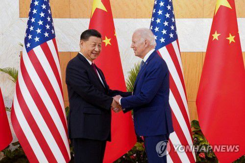 시진핑(왼쪽) 중국 주석과 바이든 미국 대통령[로이터 연합뉴스 자료사진. 재판매 및 DB 금지]