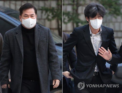 유동규ㆍ남욱, '대장동 의혹' 속행공판 출석(서울=연합뉴스) 이지은 기자 = 유동규 전 성남도시개발공사 본부장(왼쪽)과 남욱 변호사가 21일 오전 서울 서초구 서울중앙지방법원에서 열린 대장동 개발 사업 로비·특혜 의혹 관련 1심 속행 공판에 출석하고 있다. 2022.11.21 jieunlee@yna.co.kr