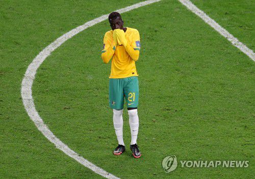 난민 출신 호주 국가대표 거랭 쿠얼[로이터=연합뉴스]