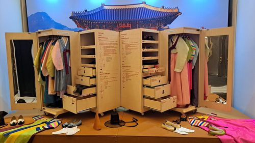 한복 전시회(자카르타=연합뉴스) 박의래 특파원 = 한·아세안의 날 기념 리셉션 현장에 마련된 한복 전시. 2022.12.9 photo@yna.co.kr