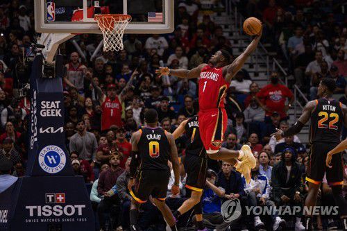 윌리엄슨의 덩크 모습.[USA TODAY Sports=연합뉴스]