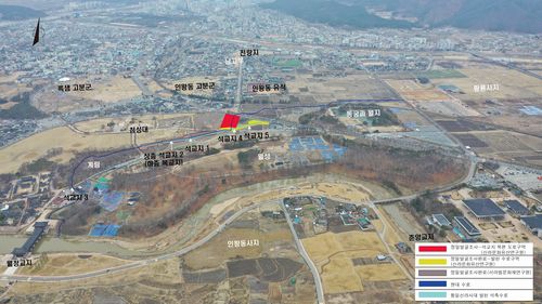 발천조사구역 원경과 주변 유적지[문화재청 제공. 재판매 및 DB금지]