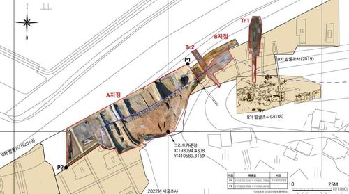 부여 북나성 성벽 토축부 성토 공정 구간 현황도[문화재청 제공. 재판매 및 DB 금지]