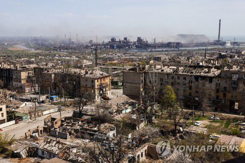 우크라이나전으로 폐허가 된 도시 마리우폴[타스 연합뉴스 자료사진. 재판매 및 DB 금지]