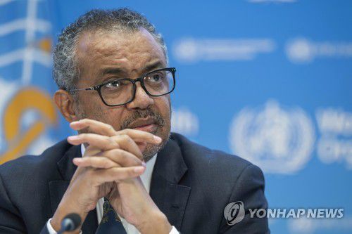 테워드로스 아드하놈 거브러여수스 WHO 사무총장[AP=연합뉴스 자료사진. 재판매 및 DB 금지]
