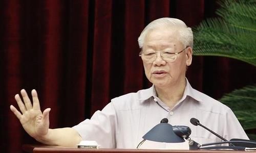 반부패 콘퍼런스에서 연설 중인 응우옌 푸 쫑 공산당 서기장[VN익스프레스 사이트 캡처. 재판매 및 DB 금지]