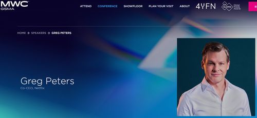 그렉 피터스 넷플릭스 공동 CEO[MWC23 홈페이지 캡처. 재판매 및 DB 금지]