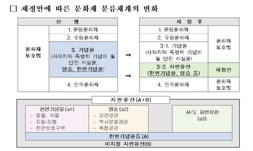 제정안에 따름 문화재 분류체계의 변화 [문화재청 제공. 재판매 및 DB 금지]