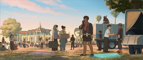 캄보디아 '1975 킬링필드, 푸난'의 한 장면(서울=연합뉴스) 캄보디아에서 급진 공산주의 정권 크메르루주가 양민 200만 명을 학살한 사건에서 살아남은 가족의 이야기를 그린 작품. 안시 국제애니메이션 영화제 대상 수상작. [한국국제교류재단 제공. 재판매 및 DB 금지]