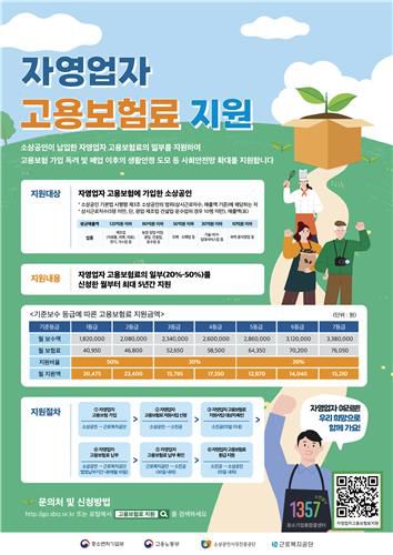자영업자 고용보험료 지원[중소벤처기업부 제공. 재판매 및 DB 금지]