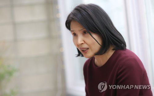 2021년 시선집 출간 간담회에서 최영미[연합뉴스 자료사진]