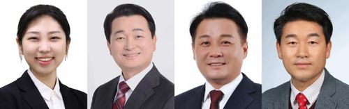 경남도의원 창녕1선거구 후보왼쪽부터  민주당 우서영 후보, 국민의힘 이경재 후보, 무소속 박태승·김경 후보. [선관위 제공 기호순. 재판매 및 DB 금지]