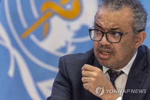테워드로스 아드하놈 거브러여수스 WHO 사무총장[로이터 연합뉴스 자료사진. 재판매 및 DB 금지]