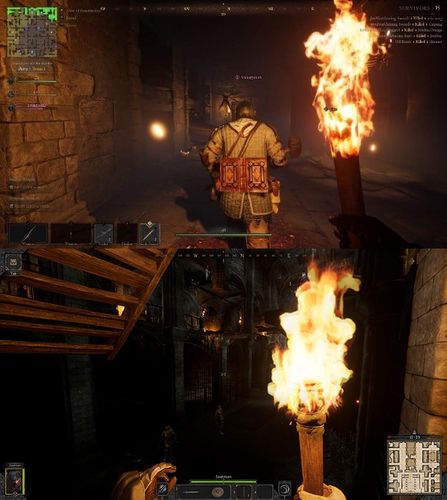 넥슨의 프로젝트 P3(위)와 '다크 앤 다커'(아래) 플레이 화면[넥슨 제공·'다크 앤 다커' 플레이테스트 캡처]