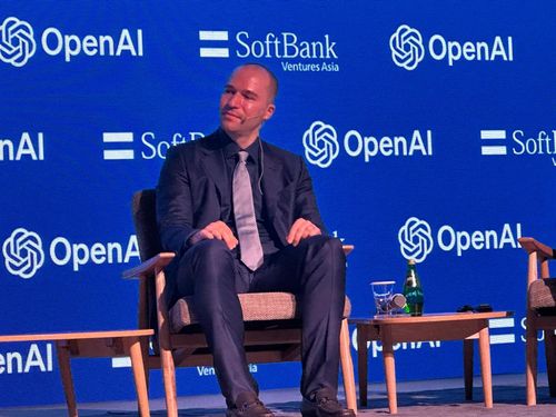 소프트뱅크벤처스 주최 대담 행사에 참석해 발언하는 그레그 브로크만 오픈AI 회장[촬영 오규진]