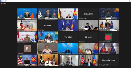 화상으로 개최된 ARF 고위관리회의[외교부 제공]