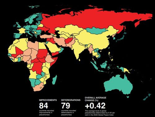 푸를수록 평화에 가까운 나라[IEP 보고서 캡처. 재판매 및 DB 금지]