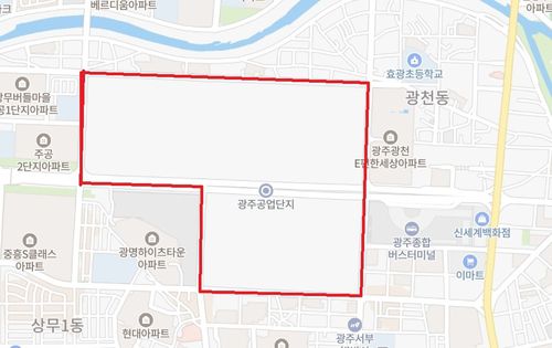 기아 오토랜드 광주 위치(붉은 선 안)[네이버 지도 캡처. 재판매 및 DB 금지]