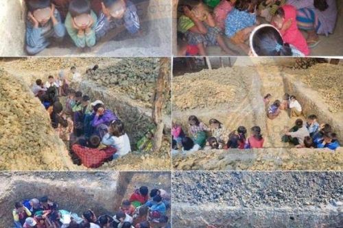 미얀마군의 공습과 포격으로부터 보호하기 위해 전국적으로 만들어진 방공호[NUG, 홈페이지 캡처. 재판매 및 DB 금지]