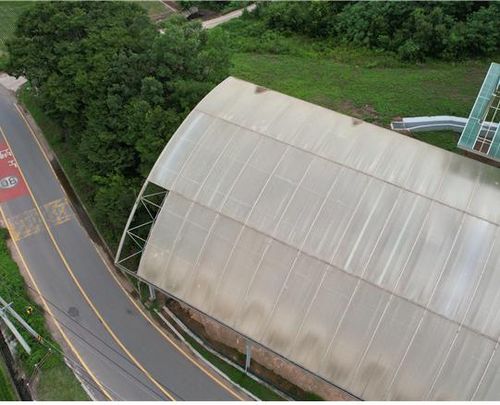 천연기념물 '의성 제오리 공룡발자국 화석단지' 보호각 지붕 [문화재청 제공. 재판매 및 DB 금지]