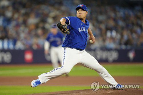 류현진의 힘찬 투구 [USA 투데이/로이터=연합뉴스]