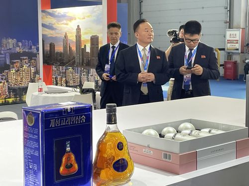 북한 전시관 찾은 구영혁 주선양 북한총영사[촬영 박종국 기자]