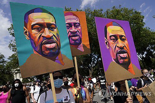 조지 플로이드 추모 시위[AP 연합뉴스]
