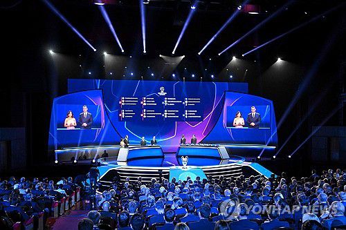 UCL 조 추첨식 모습[AFP=연합뉴스]
