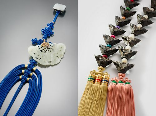 매듭이 돋보이는 노리개 왼쪽부터 옥나비노리개, 마름긴노리개 [국립민속박물관 제공. 재판매 및 DB 금지]