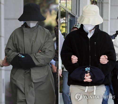 '계곡 살인' 피의자 이은해·조현수 인천지검 압송(인천=연합뉴스) 윤태현 기자 = '계곡 살인' 사건의 피의자 이은해(31.왼쪽)·조현수(30)씨가 16일 오후 인천시 미추홀구 인천지방검찰청으로 압송되고 있다. 2022.4.16 tomatoyoon@yna.co.kr