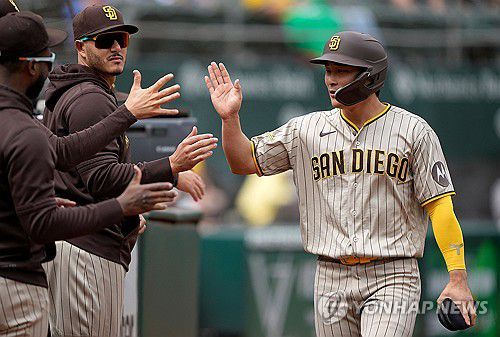 득점한 김하성[게티이미지/AFP=연합뉴스]