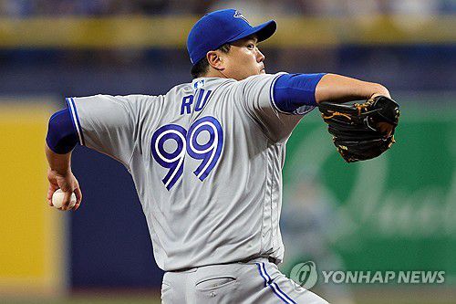 탬파베이전에서 고전한 류현진[USA TODAY=연합뉴스]