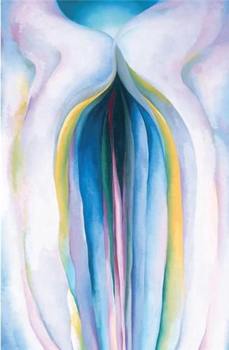 '회색 선들과 검정, 파랑, 그리고 노랑' (1923)조지아 오키프 미술관 소장