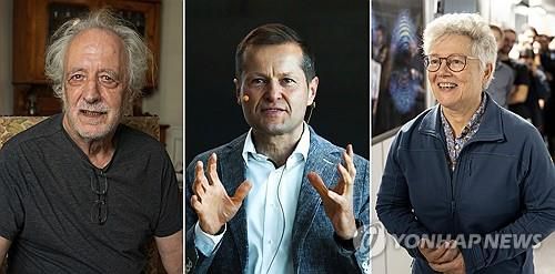 2023년 노벨 물리학상 수상자들(AP=연합뉴스) 2023년 노벨 물리학상 수상자 사진 모음. 왼쪽부터 피에르 아고스티니, 페렌츠 크러우스, 안 륄리에. 2023.10.3 photo@yna.co.kr