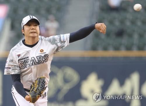 현역 최다인 5완봉승을 기록 중인 두산 장원준[연합뉴스 자료사진]