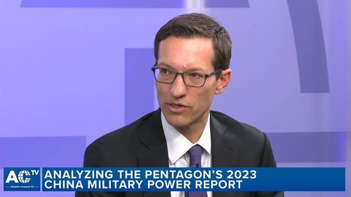 래트너 국방부 인도·태평양 안보담당 차관보[애틀랜틱카운슬 중계화면 캡처. 재판매 및 DB 금지]