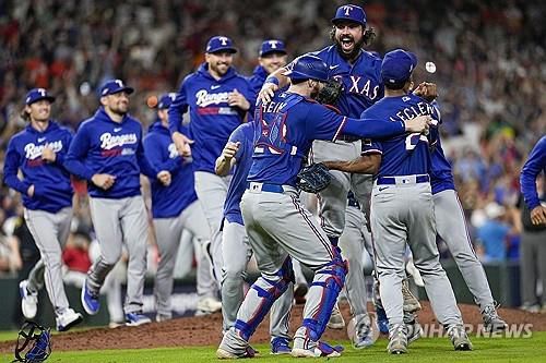 아메리칸리그 챔피언 텍사스 레인저스[AP=연합뉴스]