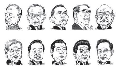 고 박기정 화백이 그린 역대 대통령 캐리커처[늘봄 제공. 재판매 금지]