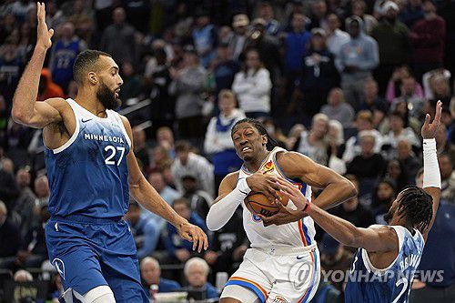 미네소타의 뤼디 고베르(27번)[AP=연합뉴스]