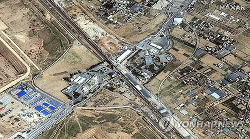 라파 국경의 인공위성 사진 [로이터=연합뉴스]