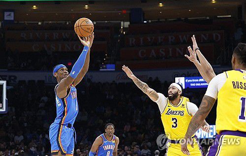 슛하는 샤이 길저스알렉산더[USA TODAY Sports=연합뉴스]