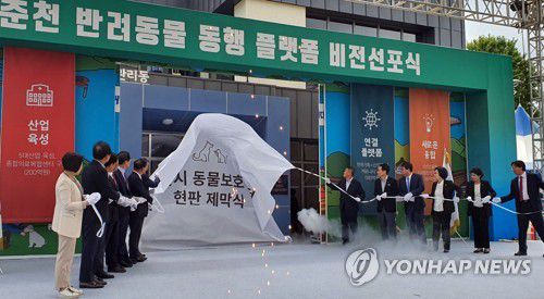 '반려동물 동행' 춘천시 플랫폼 비전 선포식[연합뉴스 자료사진]