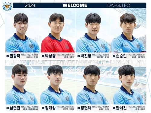 2024시즌 대구FC 신인 8명[대구FC 제공. 재판매 및 DB 금지]
