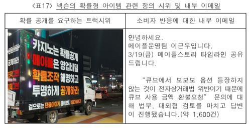 공정위가 공개한 '트럭 시위' 사진과 넥슨 내부 이메일[공정거래위원회 제공. 재판매 및 DB 금지]